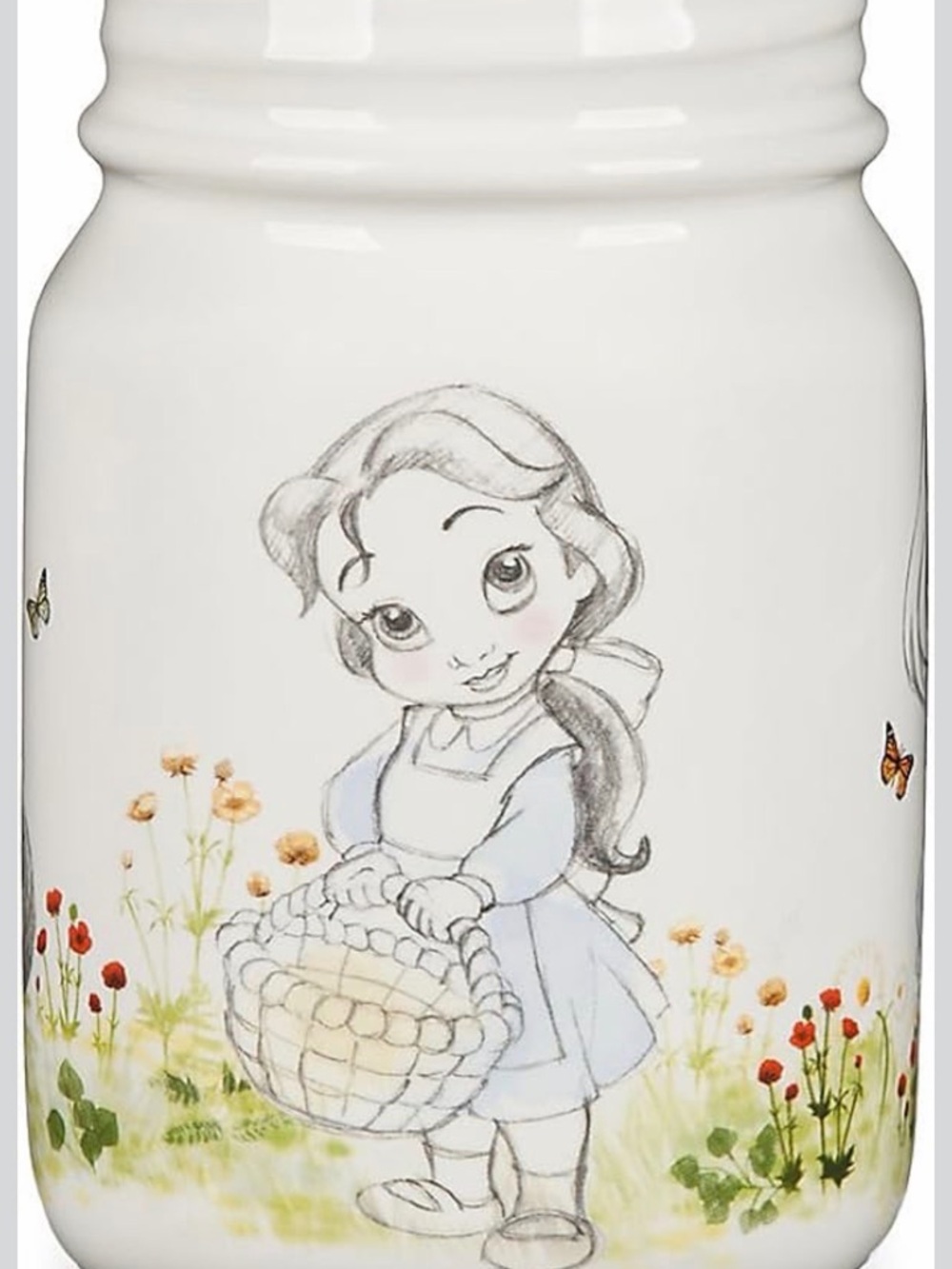 Disney Animators' Collection Mason Jar Ceramic Mug Jasmine Cinderella Belle